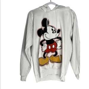 DISNEY Parks HANES ecosmart White MICKEY Hoodie Sweatshirt Sz M.